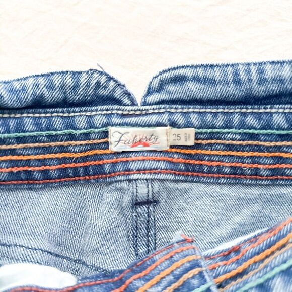 Faherty Rikki Jeans Women 25 Distressed High Rise Straight Leg Organic Cotton - Picture 11 of 12